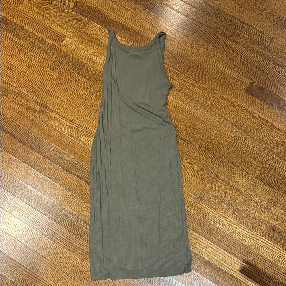 Abercrombie & Fitch Sage Green Ribbed Dress